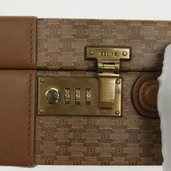 CELINE Attache Case Macadam Canvas Trunk Beige Gold - Picture 15 of 16